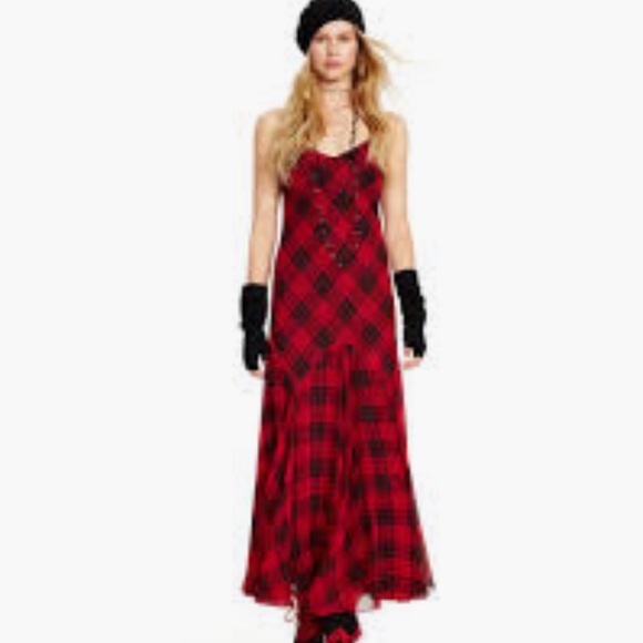 buffalo check maxi dress